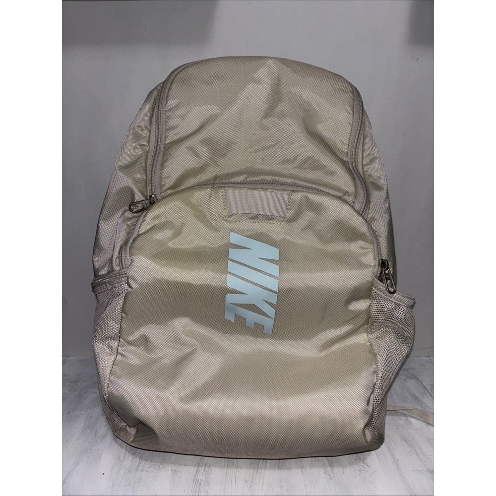 Nike Air Max Backpack Beige Men Travel School Bag Daypack Water Bottle Pocket